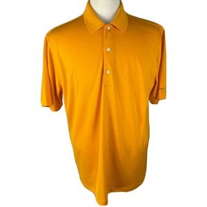 Greg Norman Polo Mens Large Play Dry Tech Performance Golf Marigold Orange Shark